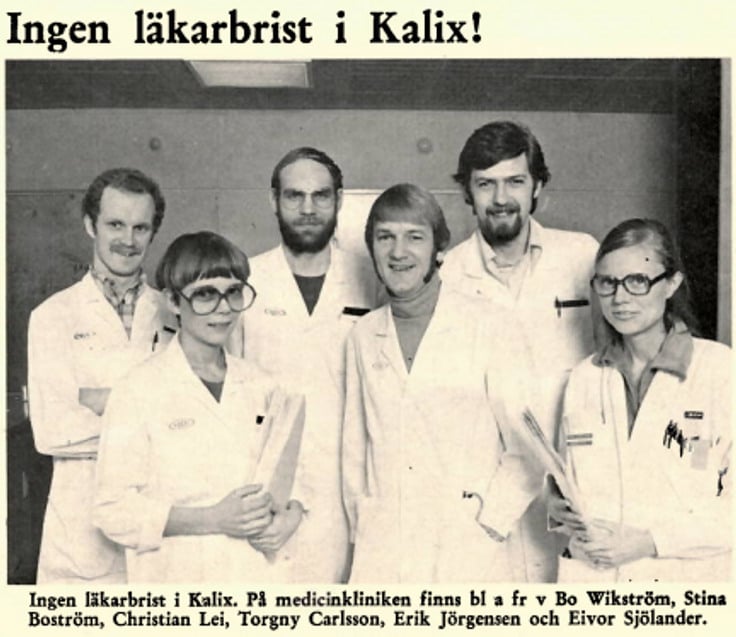 Ett svartvitt foto av en grupp läkare.